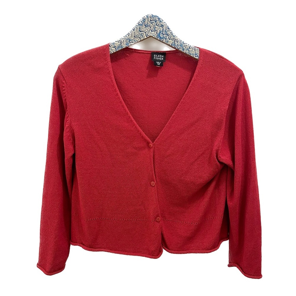 Vintage Eileen Fisher Cardigan red XS sweater